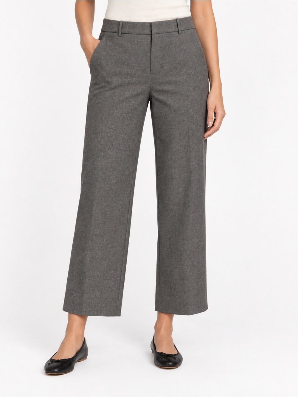 J.Crew Peyton High Rise Wide Leg Crop Pants Gray Size 16 style J5634